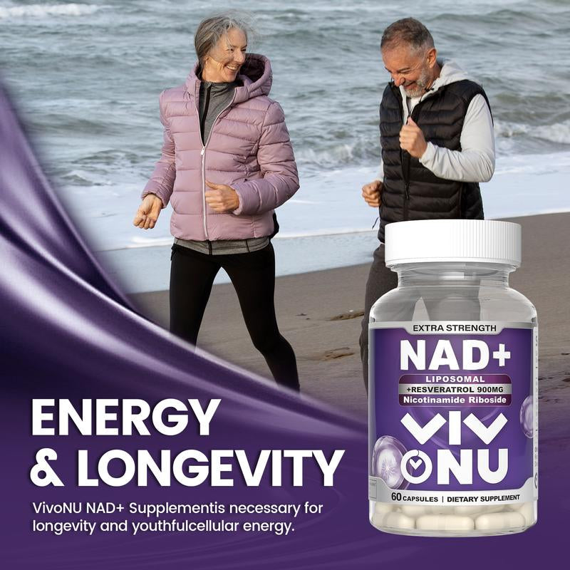Vivonu NAD+ Supplement – 60 Capsules, Supports Cell Repair, Boosts Energy and Vitality, Promotes Healthy Glucose Metabolism, Supports Healthy