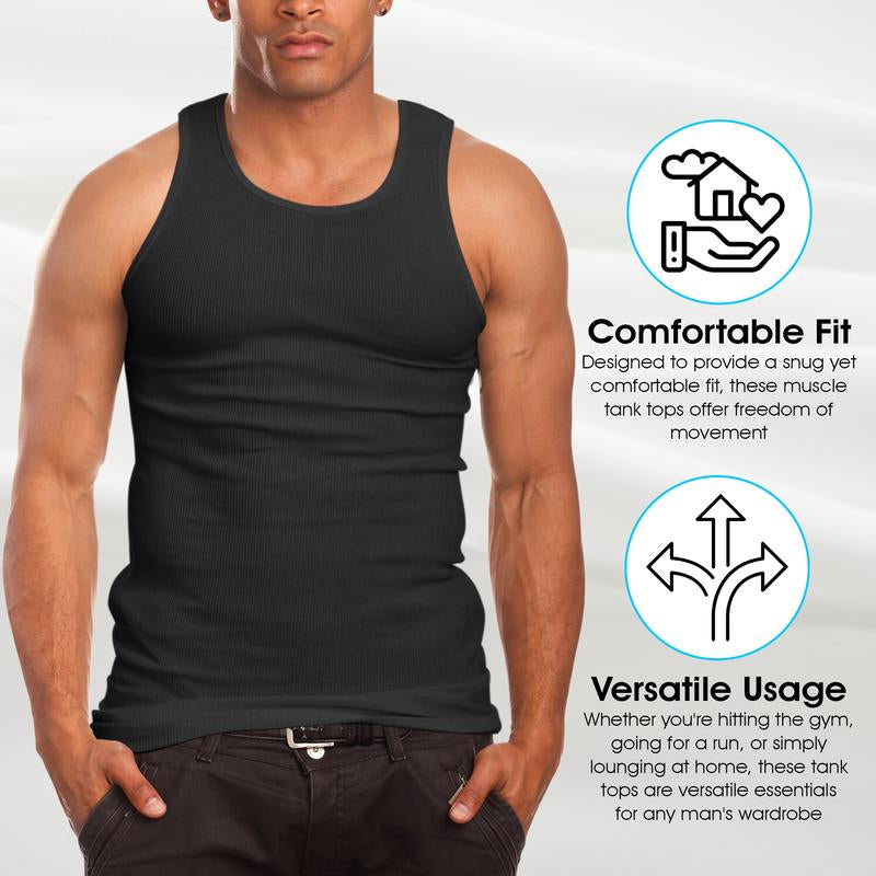PRO 5 Men'S A-Shirt Muscle Tank Top,Gym Work Out, 3 PACK