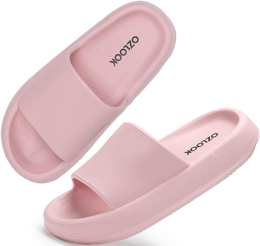Cloud Slides for Women and Men | Pillow Slippers Non Slip Bathroom Sandals Cushioned Thick Sole Indoor and Outdoor Sandals