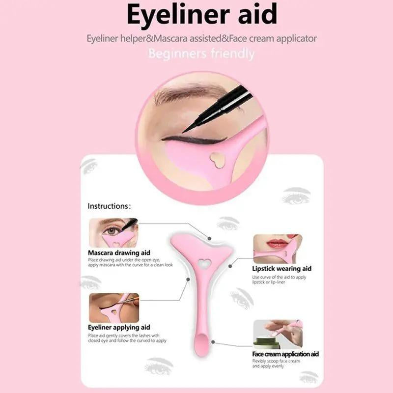 Comfort Reusable Silicone Eyeliner Stencil, Cosmetic Stencil, Eye Makeup Aid Tool, Mascara Shield Applicator, Lipstick Stencil for Women & Girls