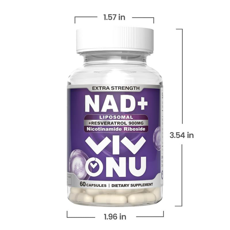 Vivonu NAD+ Supplement – 60 Capsules, Supports Cell Repair, Boosts Energy and Vitality, Promotes Healthy Glucose Metabolism, Supports Healthy