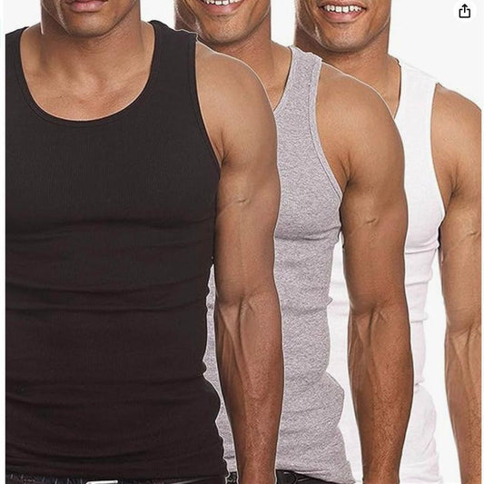 PRO 5 Men'S A-Shirt Muscle Tank Top,Gym Work Out, 3 PACK