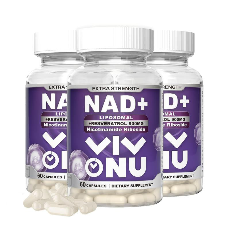 Vivonu NAD+ Supplement – 60 Capsules, Supports Cell Repair, Boosts Energy and Vitality, Promotes Healthy Glucose Metabolism, Supports Healthy