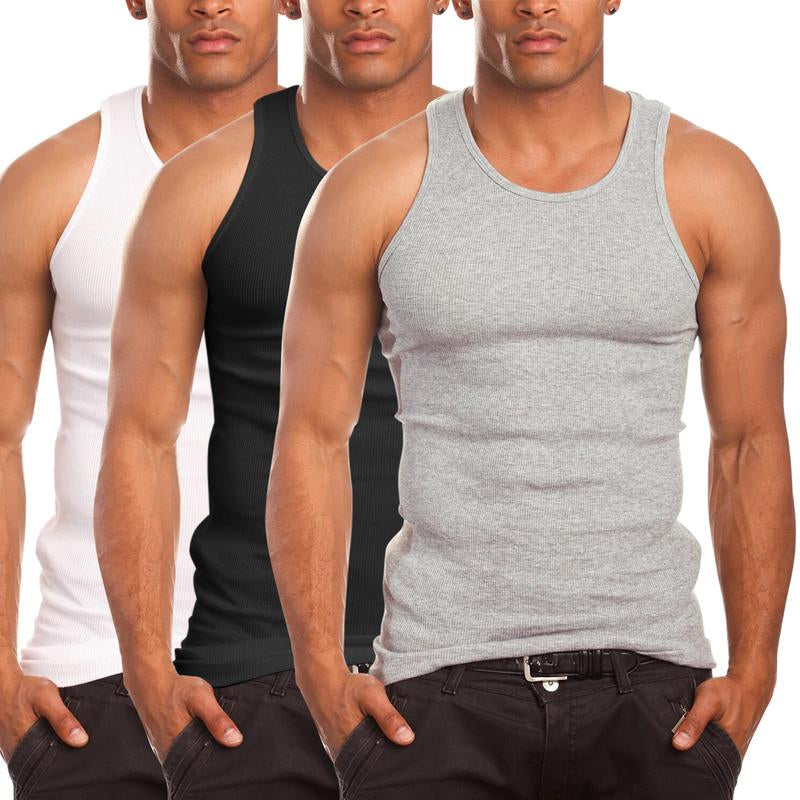 PRO 5 Men'S A-Shirt Muscle Tank Top,Gym Work Out, 3 PACK