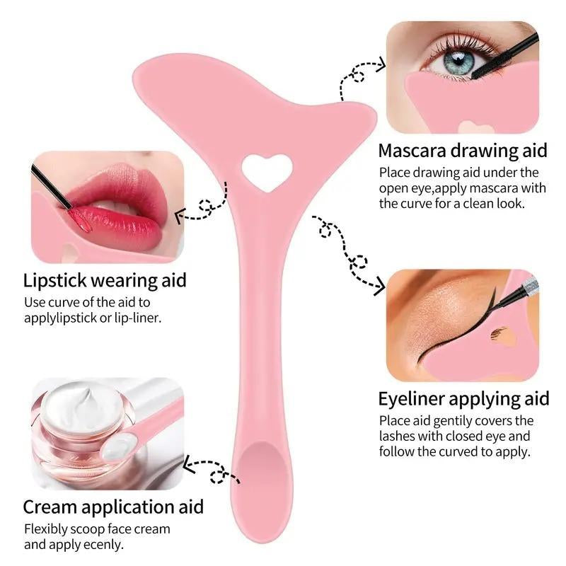 Comfort Reusable Silicone Eyeliner Stencil, Cosmetic Stencil, Eye Makeup Aid Tool, Mascara Shield Applicator, Lipstick Stencil for Women & Girls